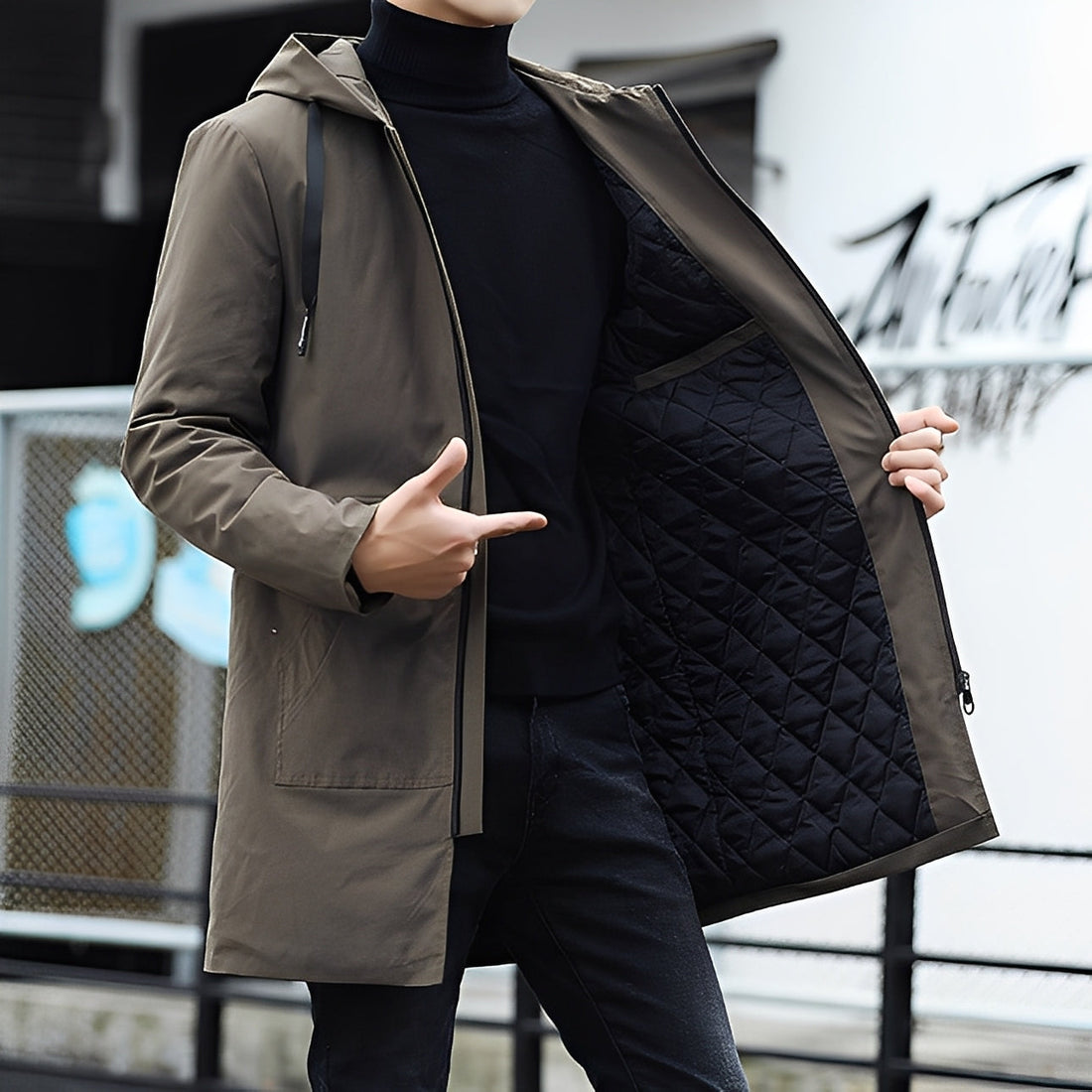 Lucas - Bequeme, dicke, wasserdichte Männer-Kapuzenjacke