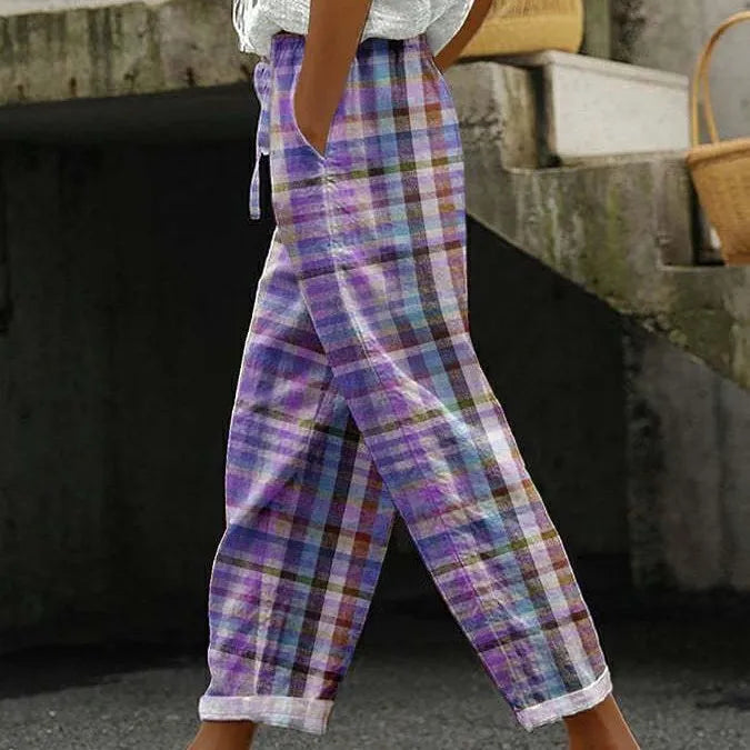 Philippa - Freizeithose mit Vintage-Karomuster