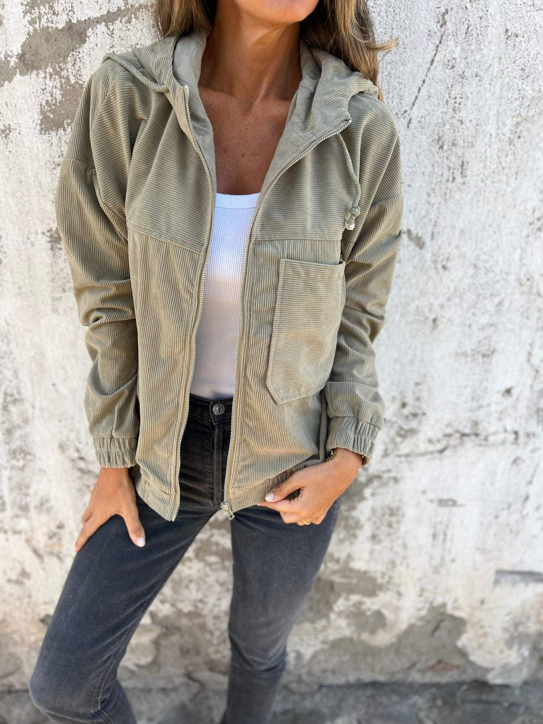 Ariellee – Casual Jacke mit Kapuze und Reißverschluss