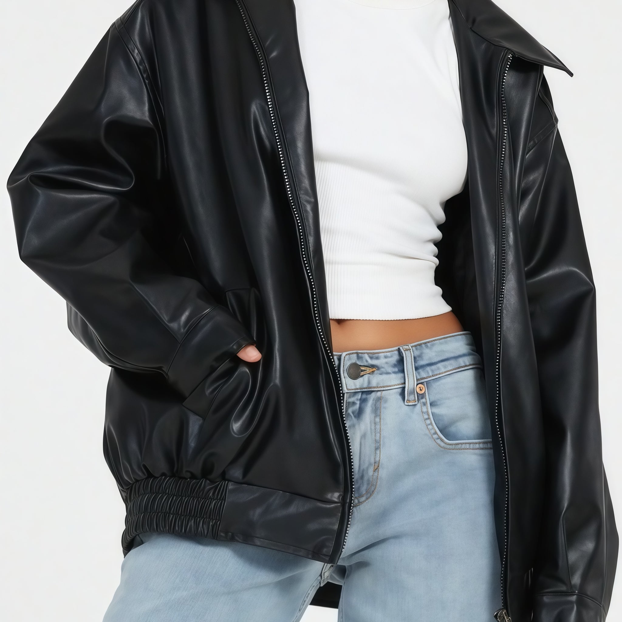 Selyse - Weite Lederjacke für Damen