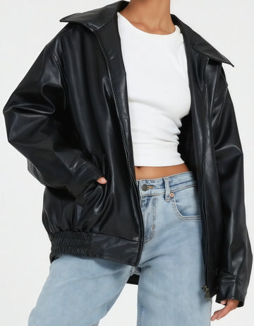 Selyse - Weite Lederjacke für Damen