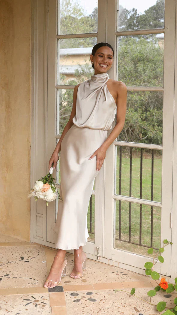 Nancy - Glänzendes, langes Kleid für Damen