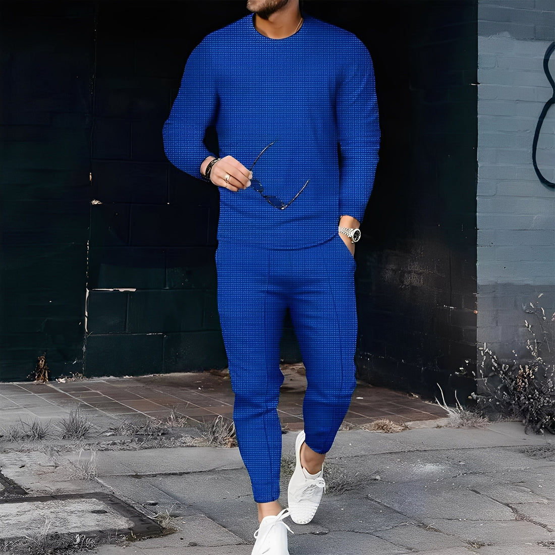 Dillan - Komfortables Slim-Fit-Set für Herren im Waffelmuster