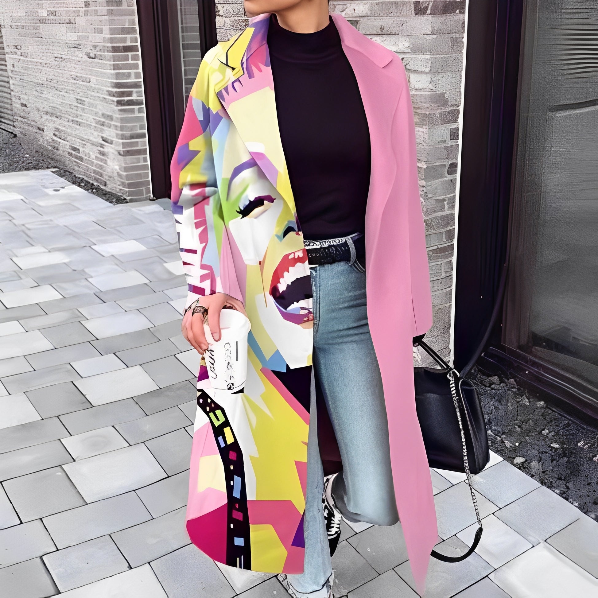 Kelsea - Stylischer Laufsteg-Mantel mit Muster für Damen