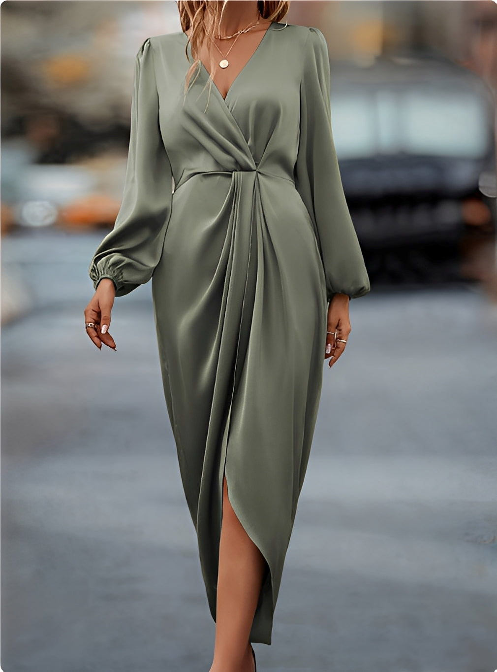 Diantha - Elegantes Kleid mit offenen Laternenärmeln für Damen