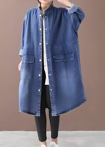 Jacinda - Damen-Jeansjacke im Oversized-Stil mit Stehkragen