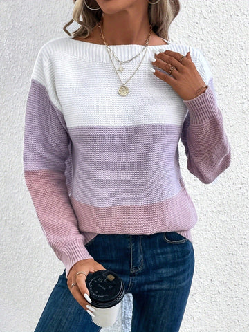 Margaret - Streifen-Pullover mit Patchwork für Damen