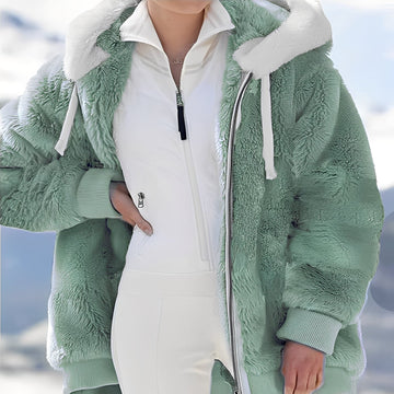 Rosaleen - Bequeme, warme Baumwolljacke mit Kapuze für Damen