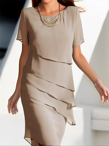 Carmel - Schickes Chiffonkleid mit Patchwork für Damen