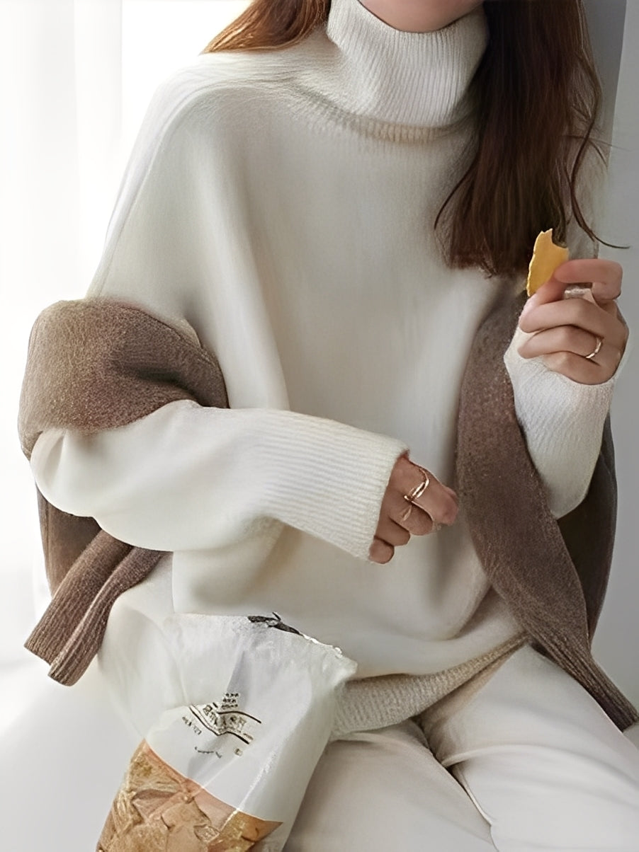 Adrienne - Eleganter, locker geschnittener Kaschmir-Rollkragenpullover