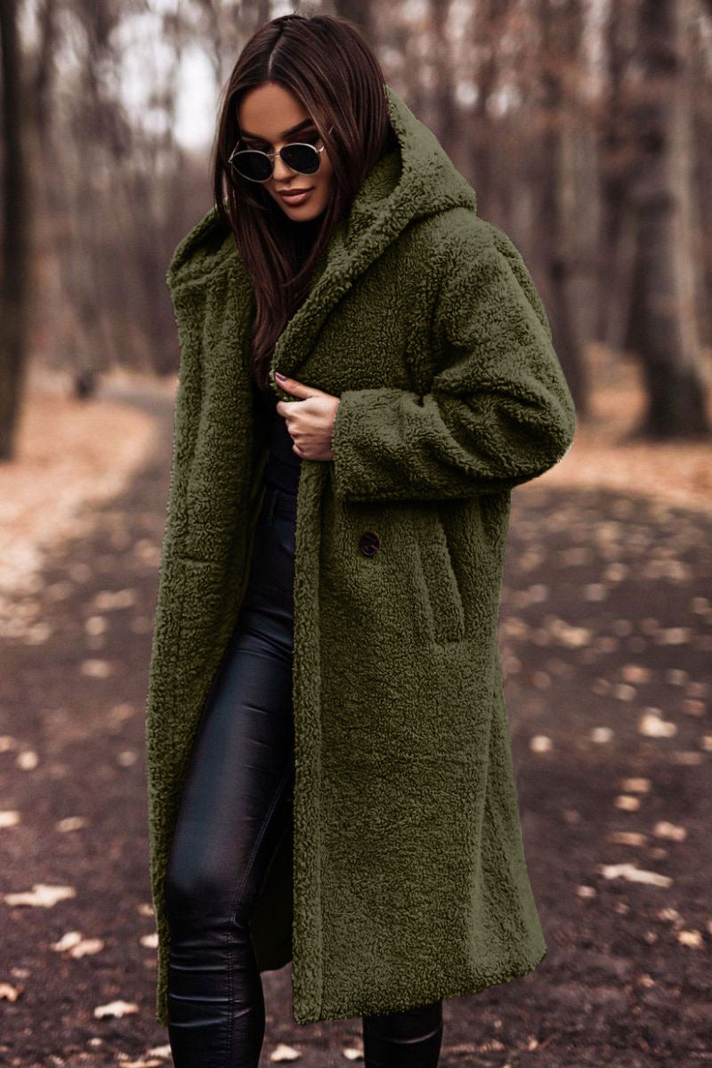 Yancy - Eleganter langer Kuschelmantel für Damen