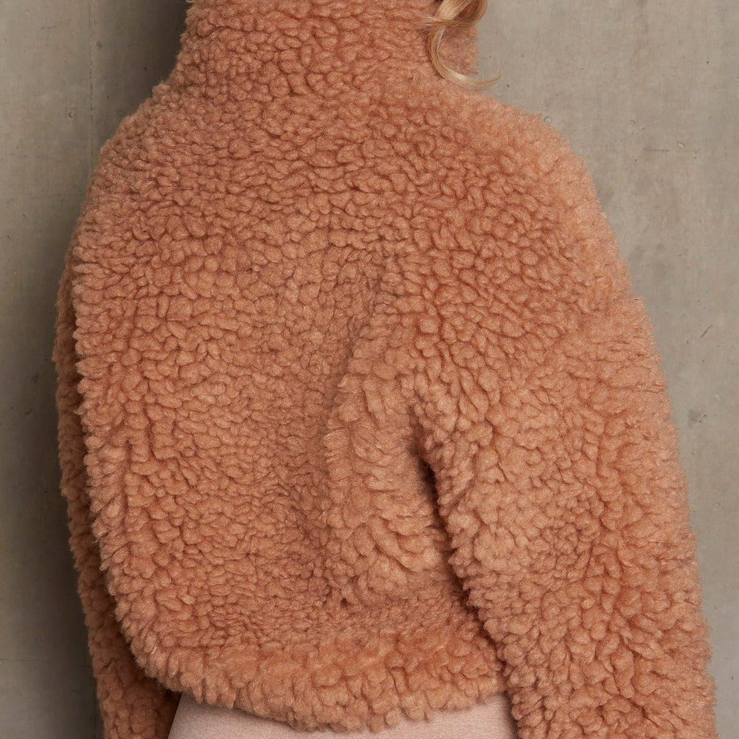 Prunella - Trendige kurze Wolljacke mit Reißverschluss