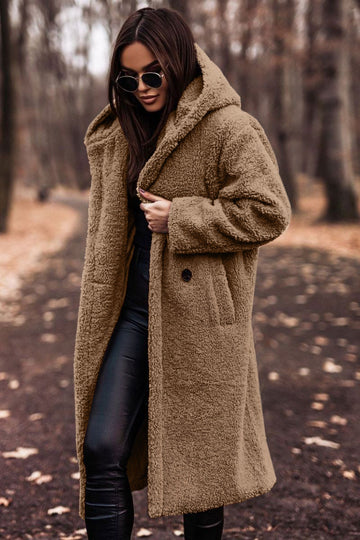 Yancy - Eleganter langer Kuschelmantel für Damen