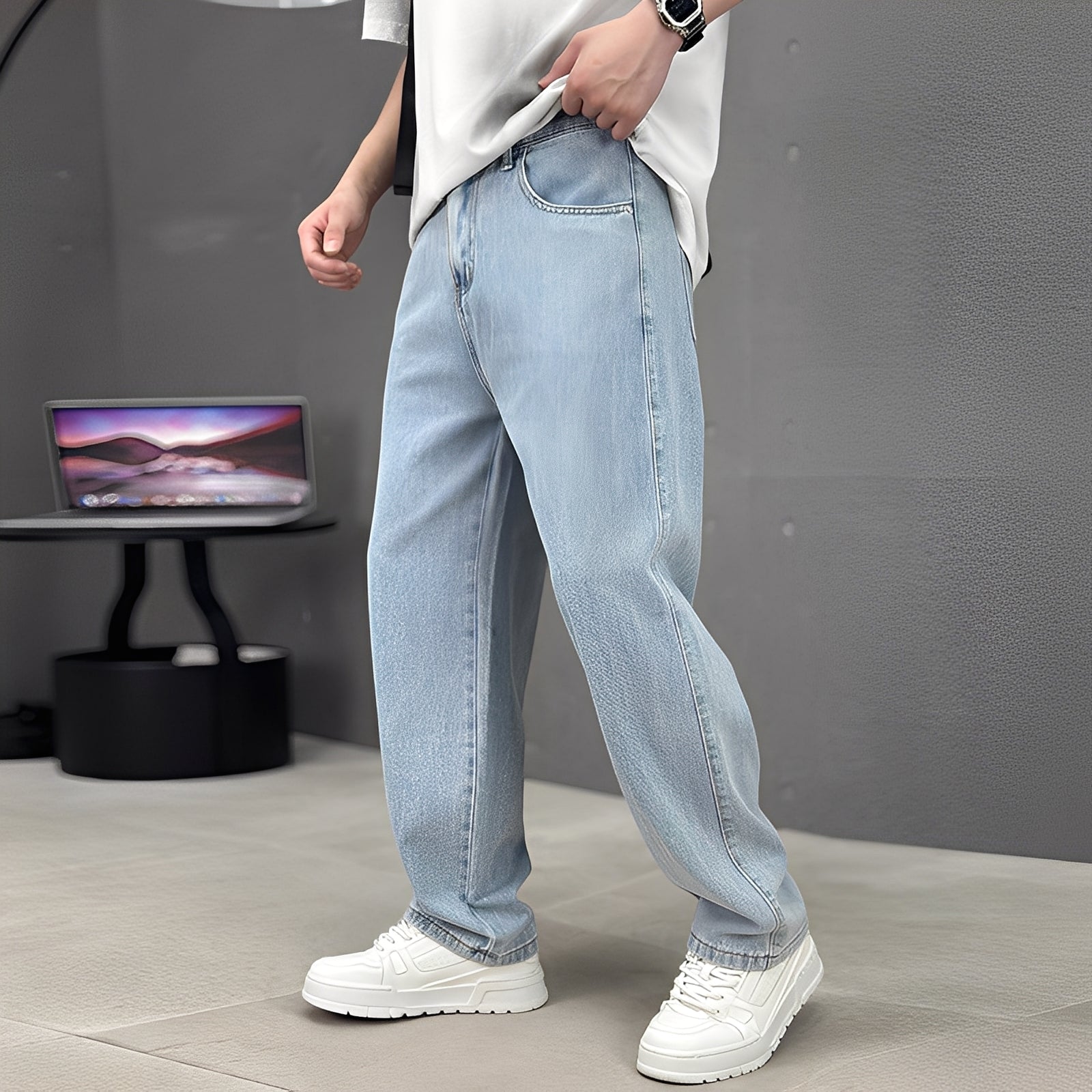 Wendell - Elegante Herrenjeans mit weitem Schnitt