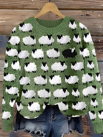 Tawnee - Warmer Wollpullover mit Druck für Damen
