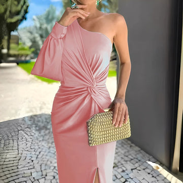 Pauline - Schickes, drapiertes Kleid mit einer Schulter für Damen