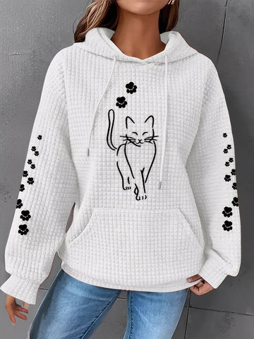 Berenice - Bedrucktes, warmes Damen-Kapuzensweatshirt