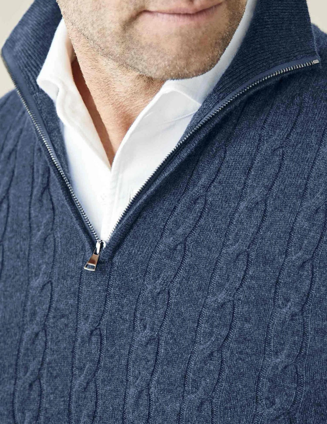 Zephyr - Kabelstrick Pullover mit Reißverschluss
