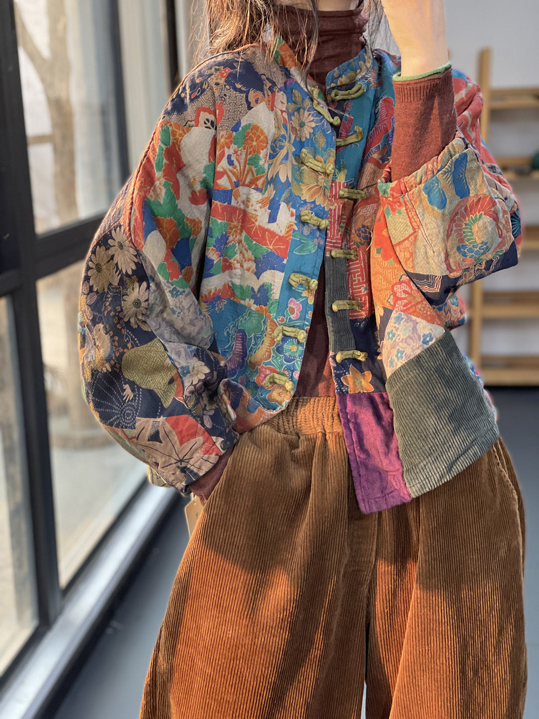 Charisse - Traditioneller ethnischer Damenmantel mit Taschen