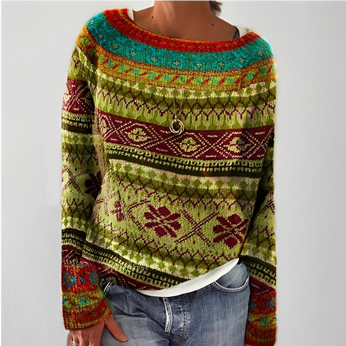 Christiana - Klassischer Damenpullover mit Aufdruck