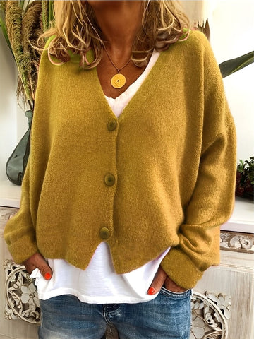 Evette - Bequeme Damen Strickjacke mit Knöpfen