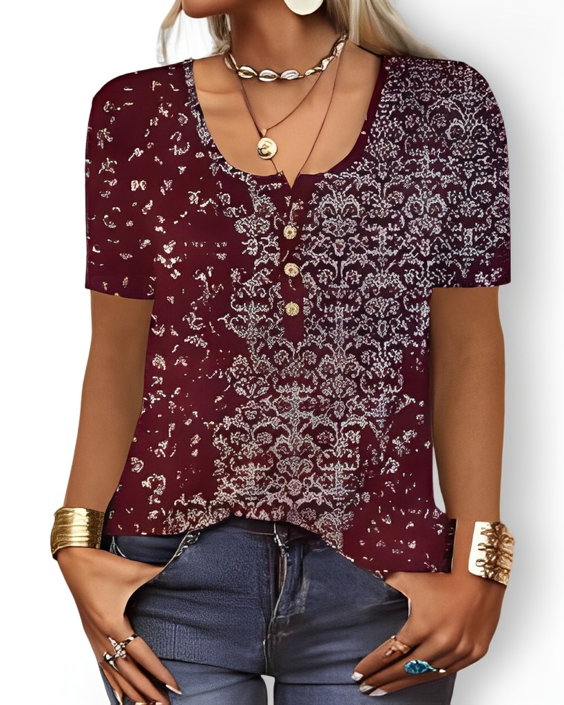 Charlee - Lässige Boho-Bluse mit V-Ausschnitt für Damen