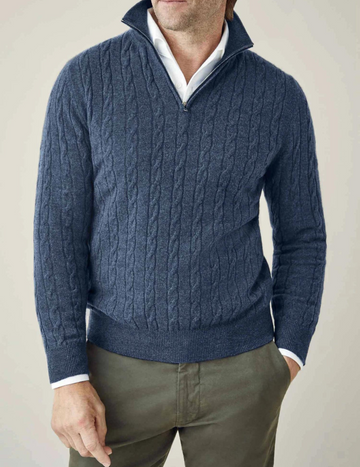 Zephyr - Kabelstrick Pullover mit Reißverschluss