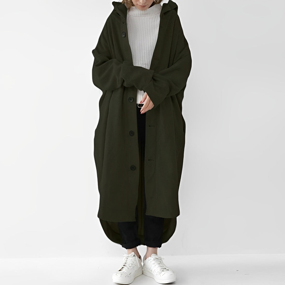 Jennica - Langer, lockerer Damen-Trenchcoat