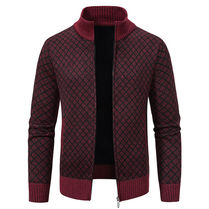 Dwaine - Lässige Männerjacke mit hohem Kragen und Karomuster