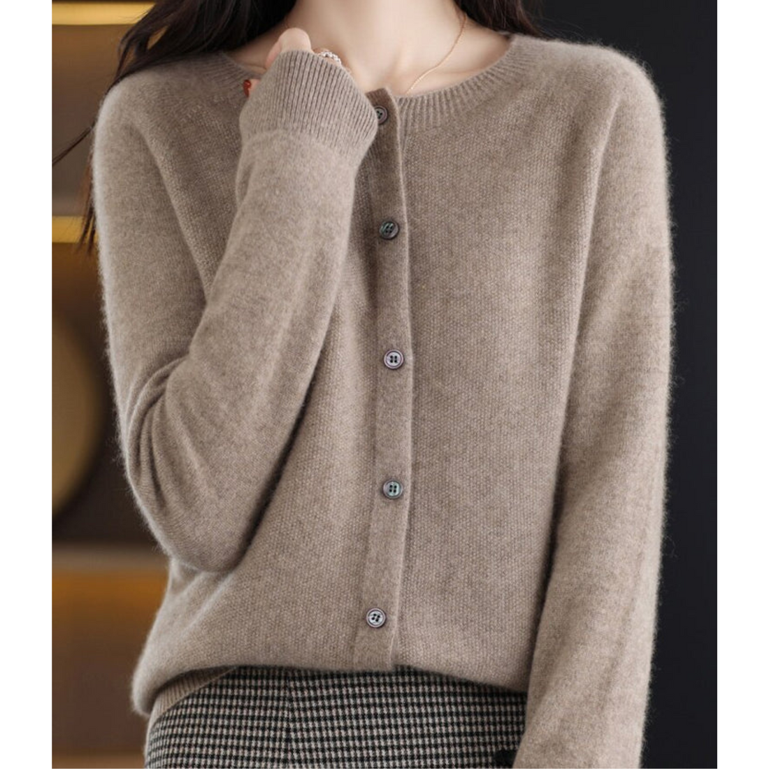 Mariví - Eleganter O-Hals Cardigan aus Wolle