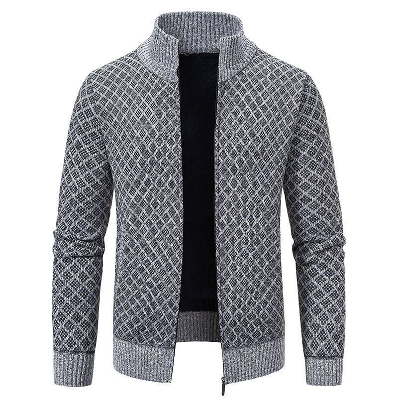 Dwaine - Lässige Männerjacke mit hohem Kragen und Karomuster