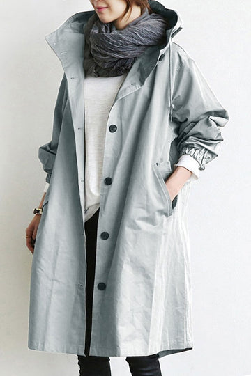 Rowana - Wasserdichter Trenchcoat Kapuze Damen