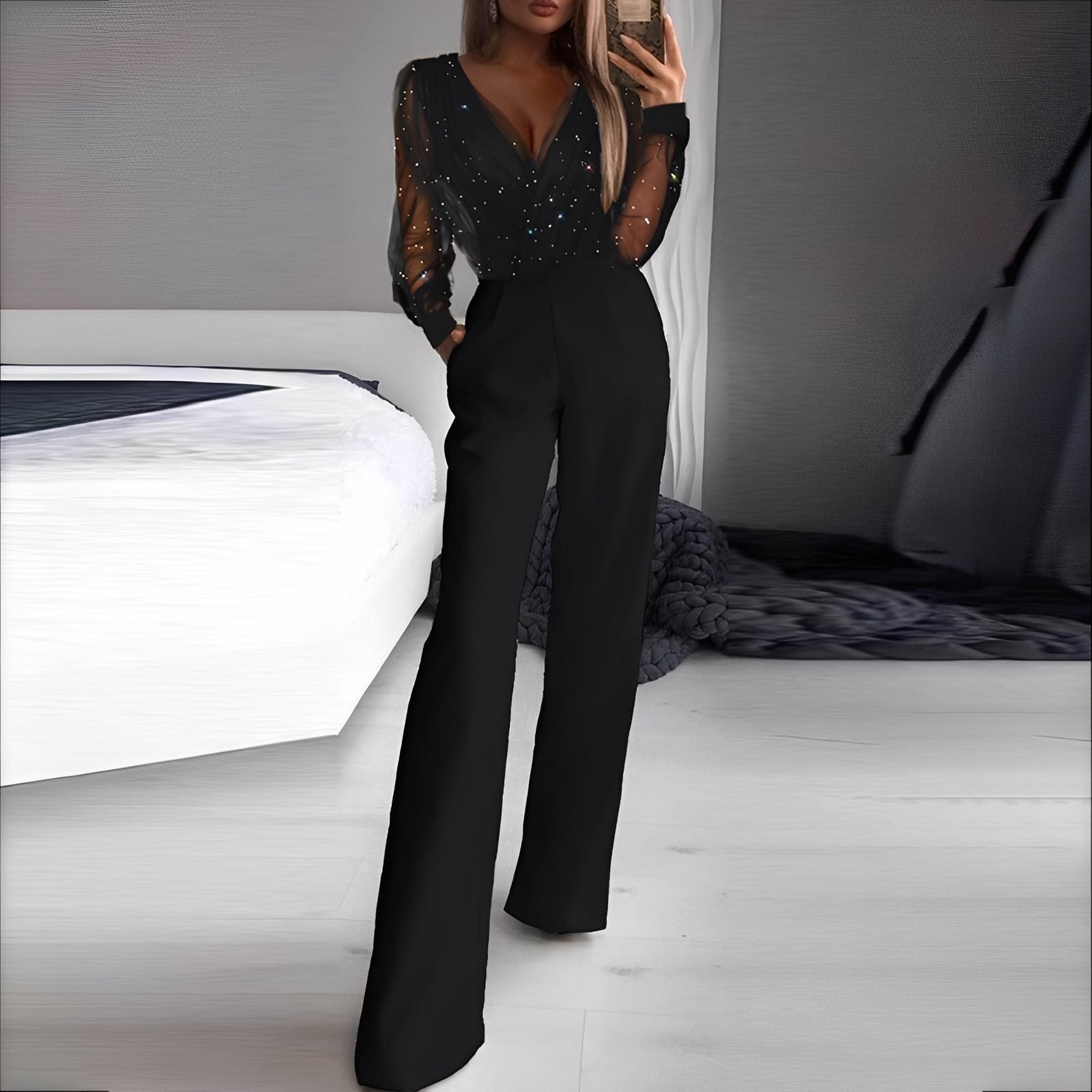 Morgana - Damen Jumpsuit mit weitem Bein und elegantem Stil