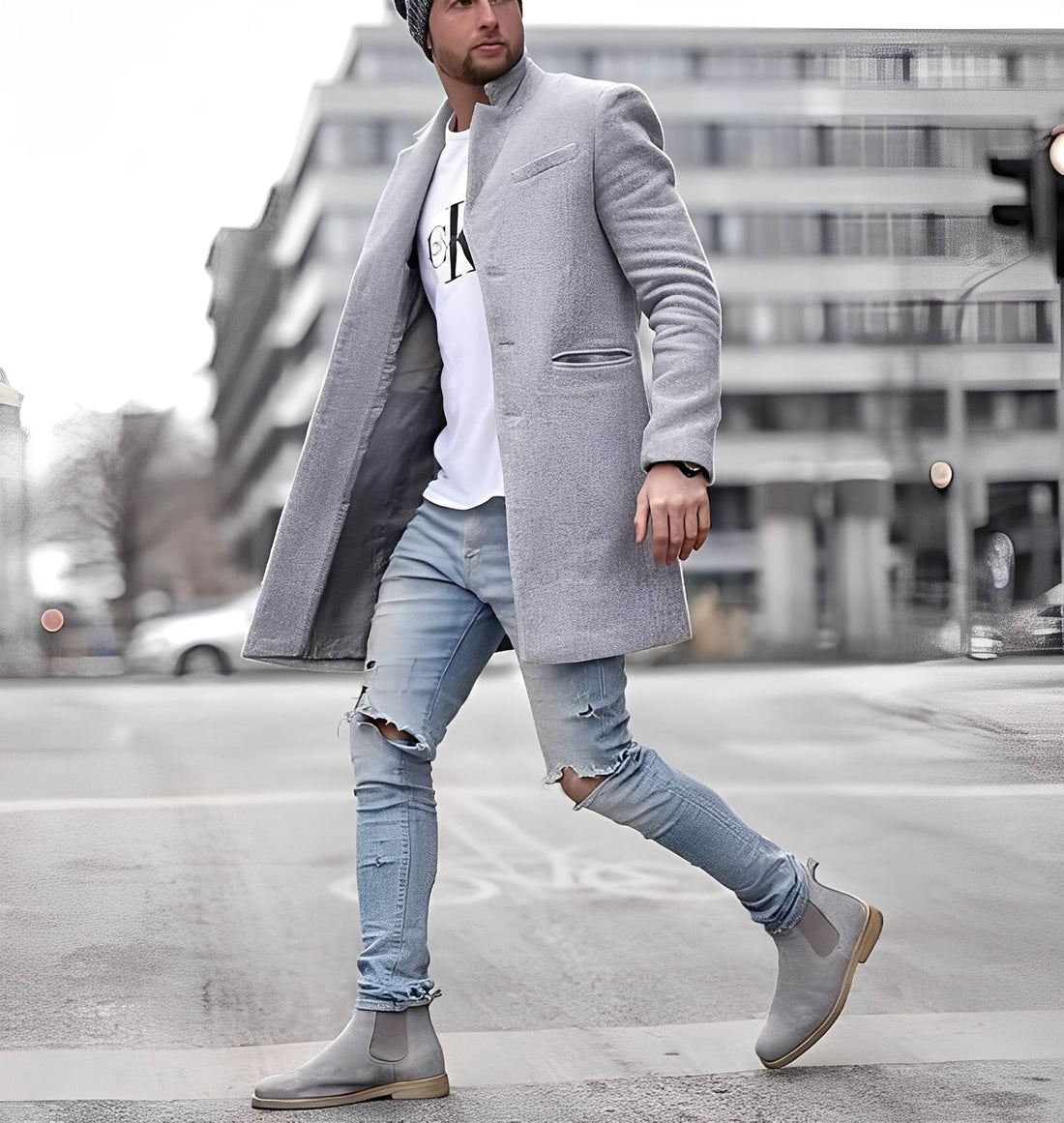Cordell - Lässiger langer Herren-Wollmantel