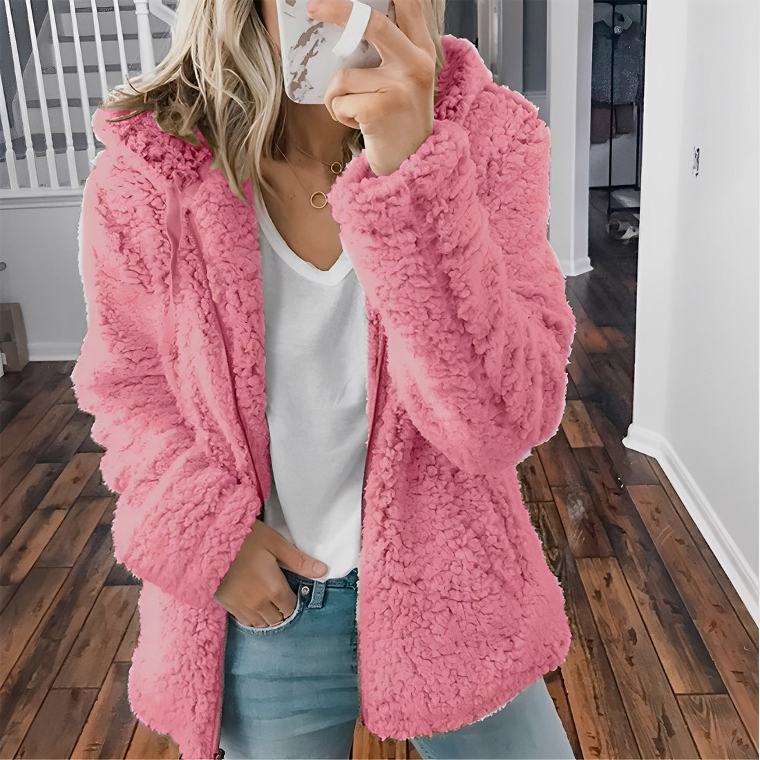 Blaire - Bequeme Kapuzenjacke aus Teddyfell für Damen