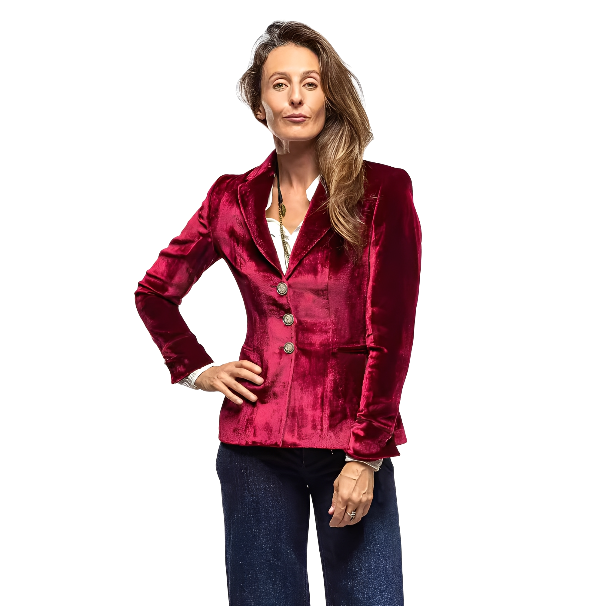 Martha - Traditioneller Damenblazer mit Samtkragen
