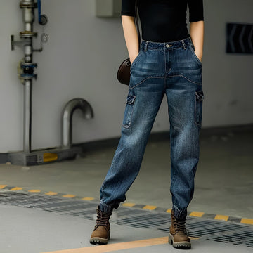 Kristal - Damen-Baumwolljeans mit vielen Taschen