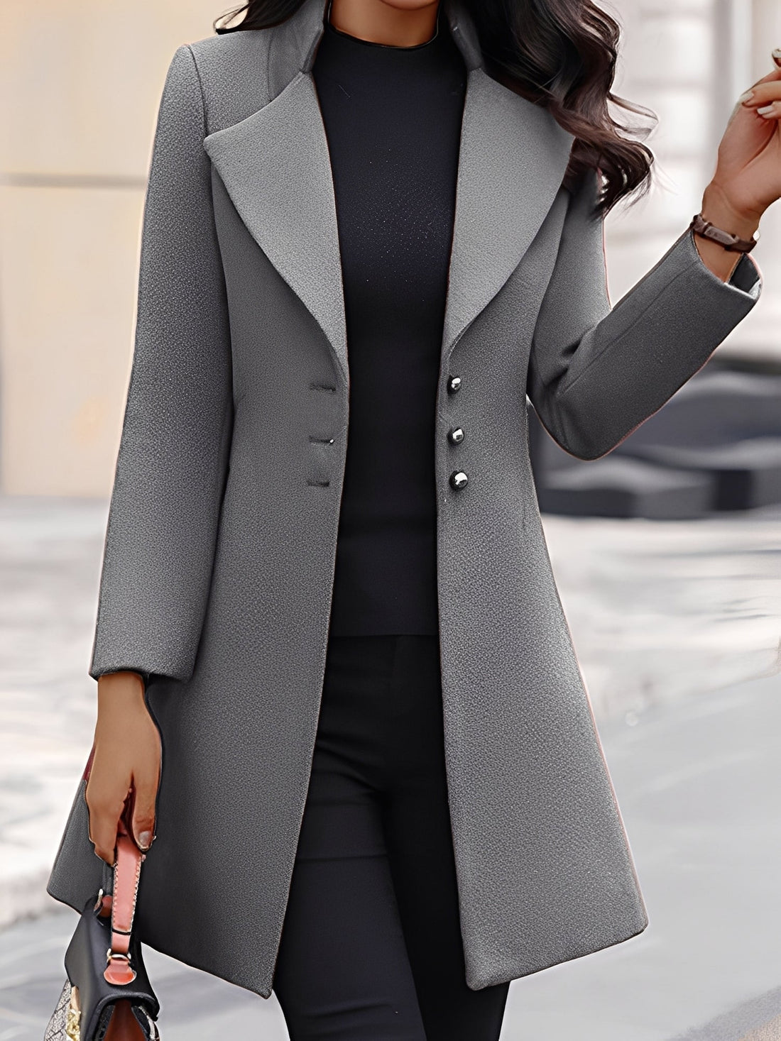 Aryana - Eleganter, formeller langer Damen-Wollmantel