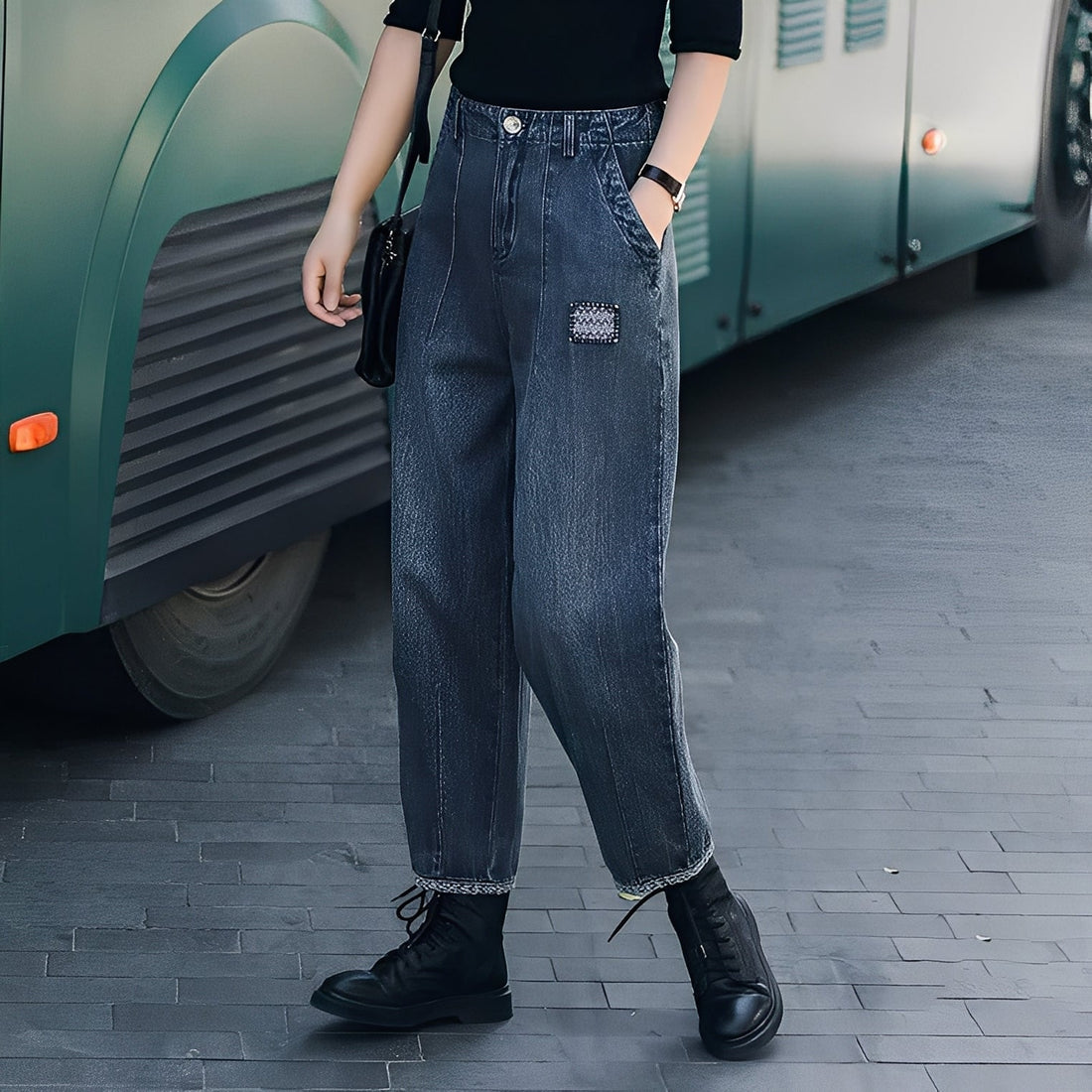 Shirlee - Elegante Jeanshose mit hohem Bund für Damen