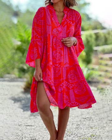 Mia – Kleid mit geometrischem Boho-Druck