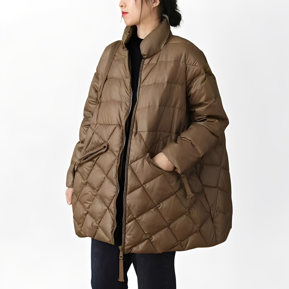 Emily - Warme Damen-Daunenjacke mit Reißverschlusstaschen