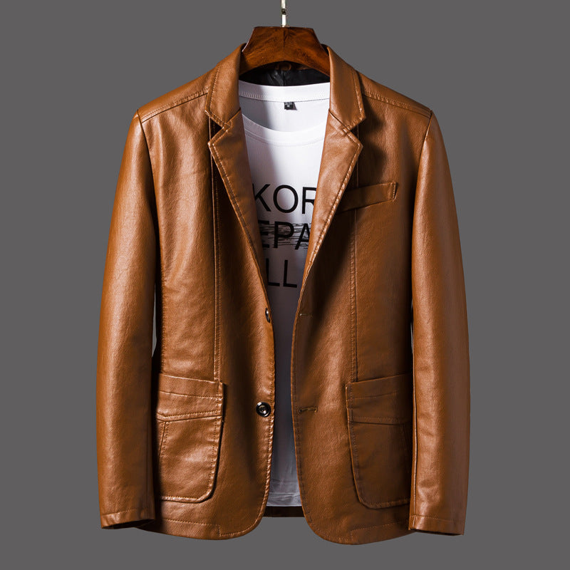 Duncan - Herrenjacke aus Leder mit modernem Knopfdesign
