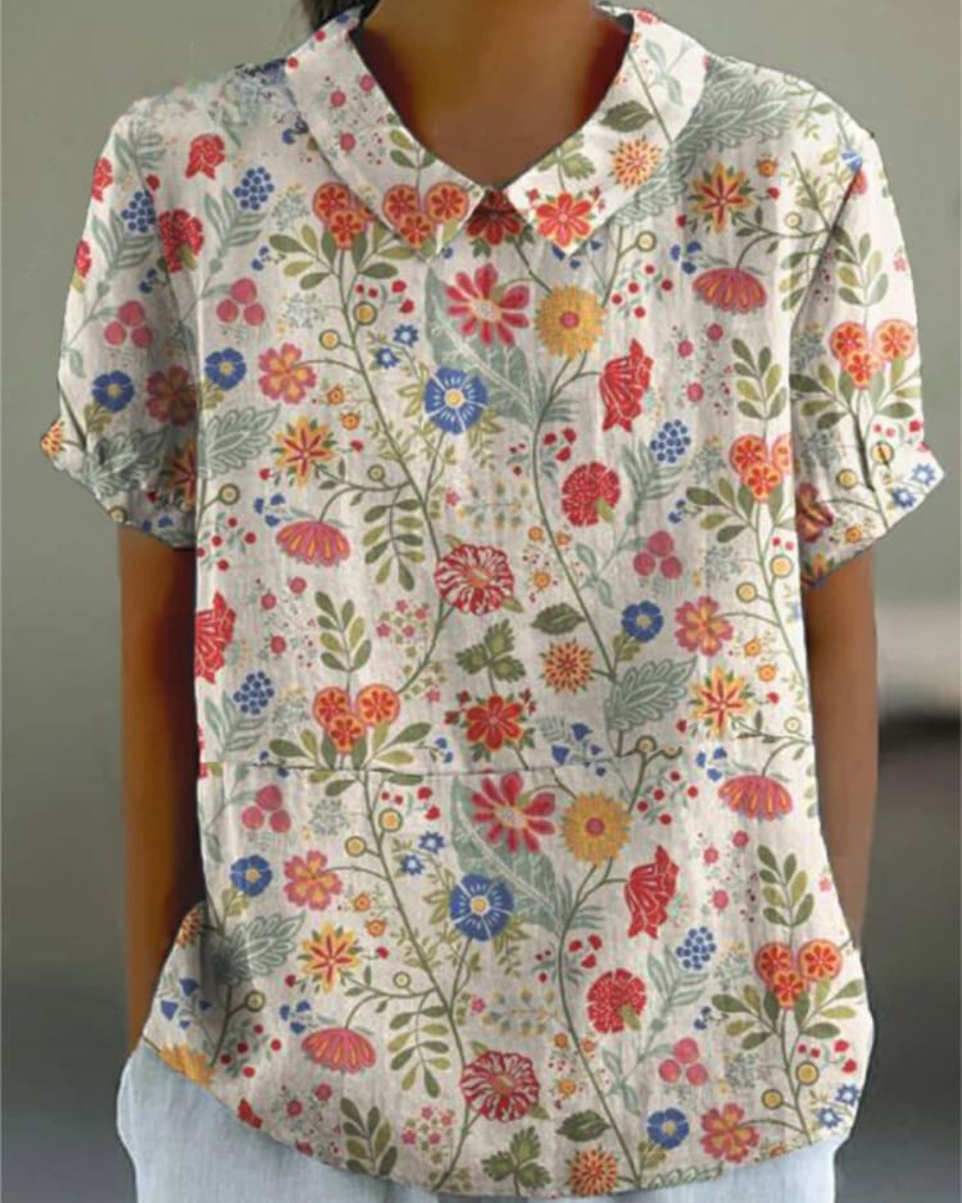 Shira - Elegantes Damen-Leinenhemd mit Fischprint