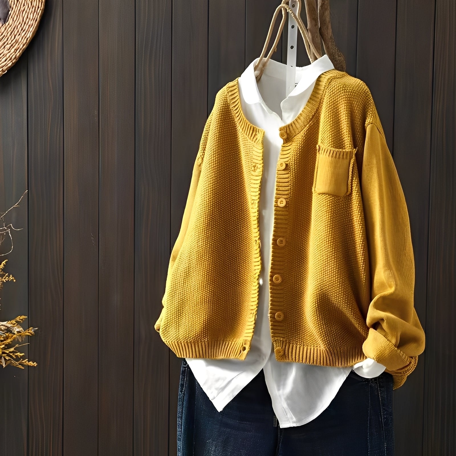 Shanon - Klassische, weit geschnittene Damen-Strickjacke