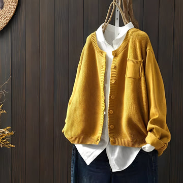 Shanon - Klassische, weit geschnittene Damen-Strickjacke