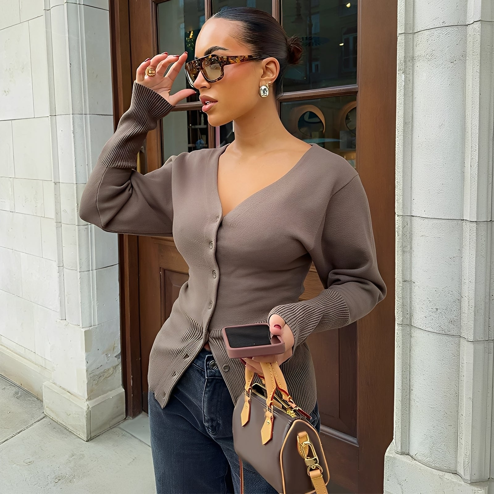 Deziree - Eleganter, schmal geschnittener Cardigan-Mantel für Damen