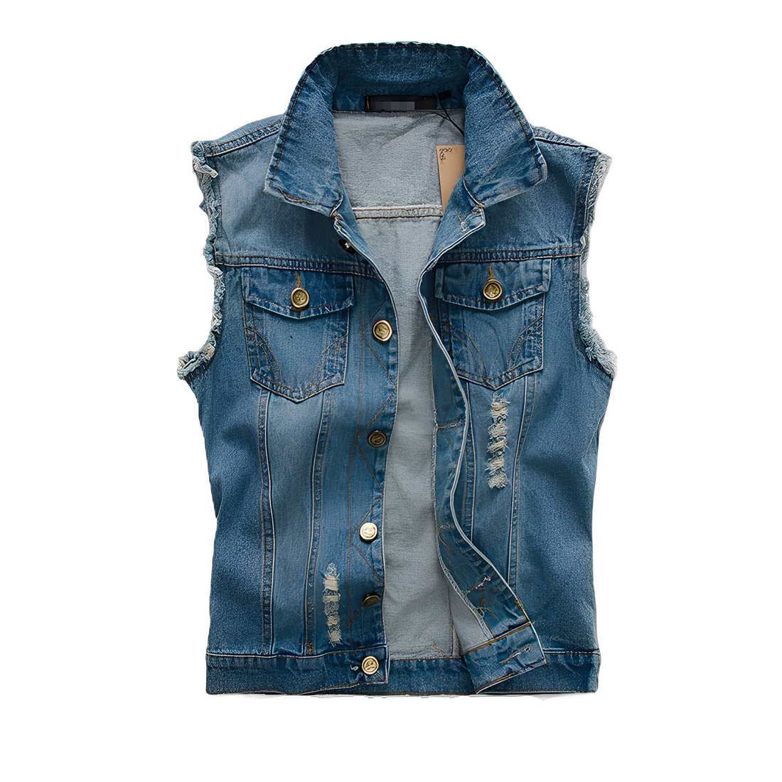 Morley - Retro-Jeansweste mit Taschen für Männer