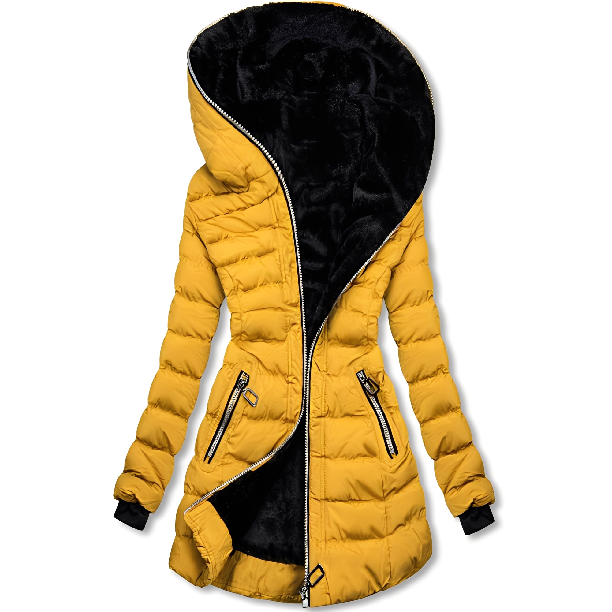 Helena - Warme Plüschjacke mit Kapuze für Damen