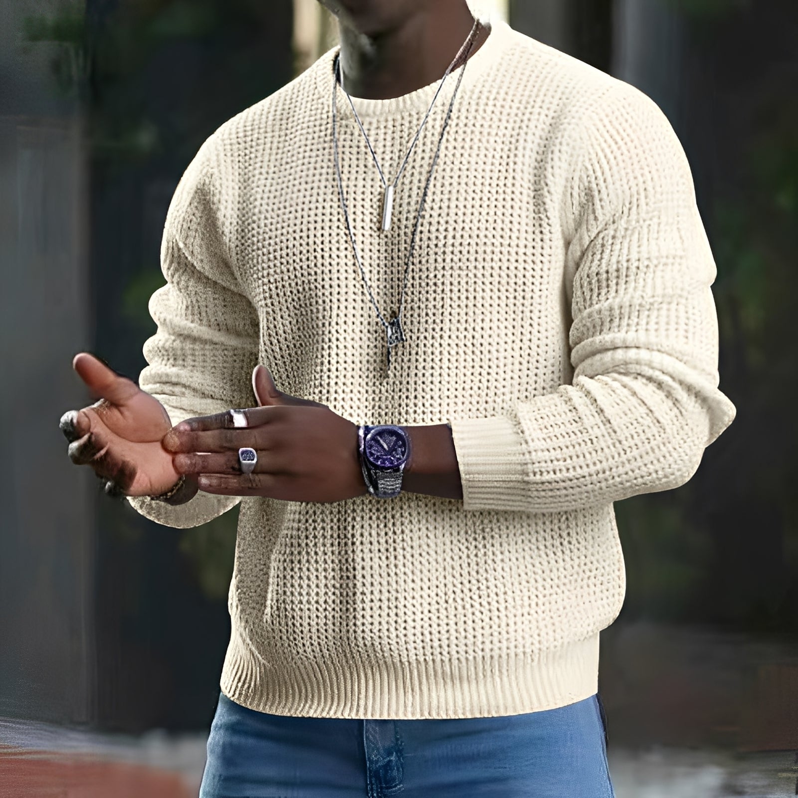 Luke - Lässiger Langarm-Pullover für Herren
