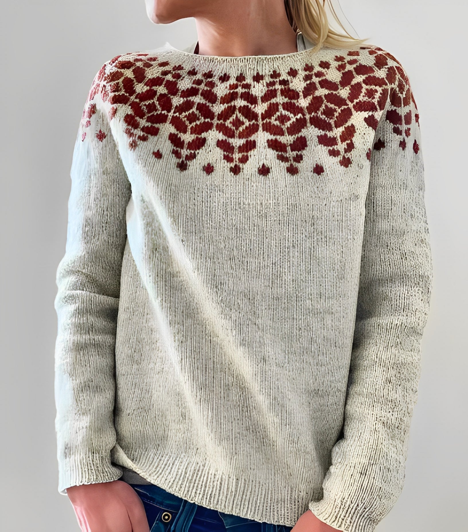 Christiana - Klassischer Damenpullover mit Aufdruck